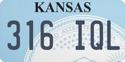KS license plate 316IQL