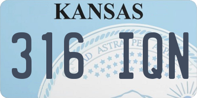 KS license plate 316IQN