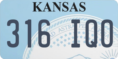 KS license plate 316IQO