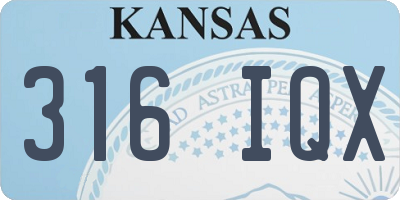 KS license plate 316IQX