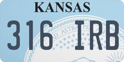KS license plate 316IRB