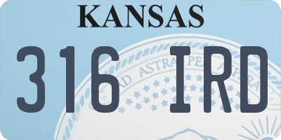 KS license plate 316IRD