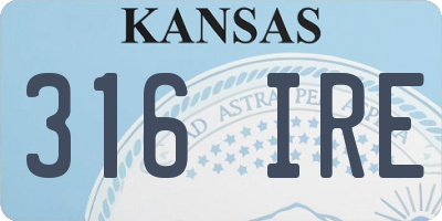 KS license plate 316IRE