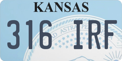 KS license plate 316IRF