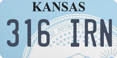 KS license plate 316IRN