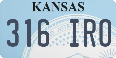 KS license plate 316IRO