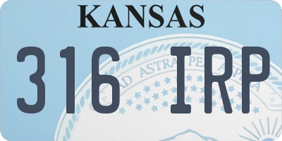 KS license plate 316IRP