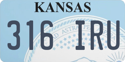KS license plate 316IRU