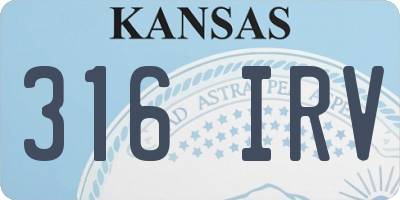 KS license plate 316IRV