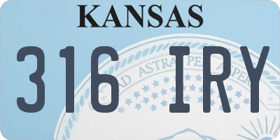 KS license plate 316IRY