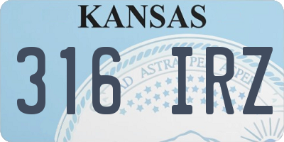 KS license plate 316IRZ