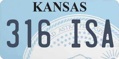 KS license plate 316ISA