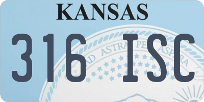 KS license plate 316ISC