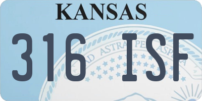 KS license plate 316ISF