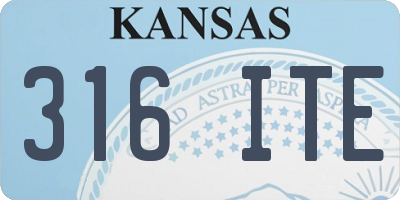 KS license plate 316ITE