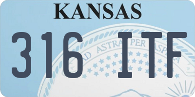 KS license plate 316ITF