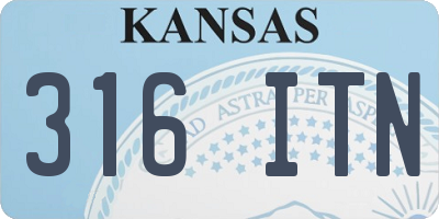 KS license plate 316ITN