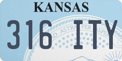 KS license plate 316ITY