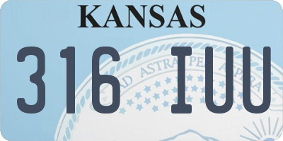 KS license plate 316IUU
