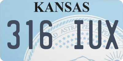 KS license plate 316IUX