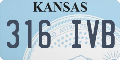 KS license plate 316IVB