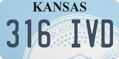 KS license plate 316IVD