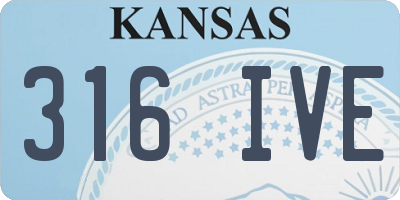 KS license plate 316IVE