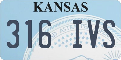 KS license plate 316IVS
