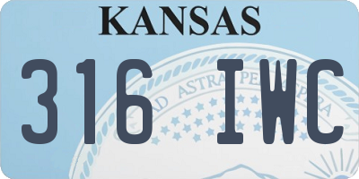 KS license plate 316IWC