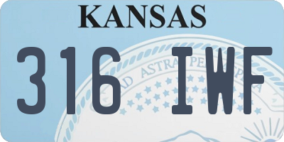 KS license plate 316IWF