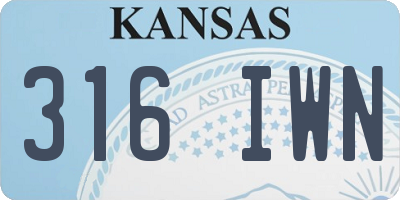KS license plate 316IWN