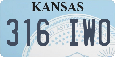 KS license plate 316IWO