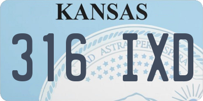 KS license plate 316IXD
