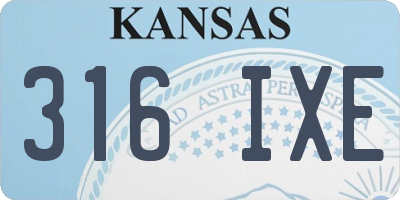 KS license plate 316IXE