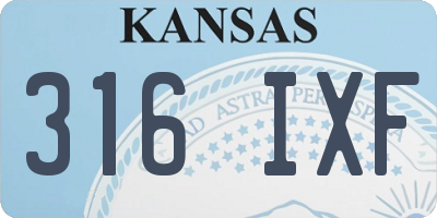 KS license plate 316IXF