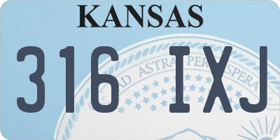 KS license plate 316IXJ