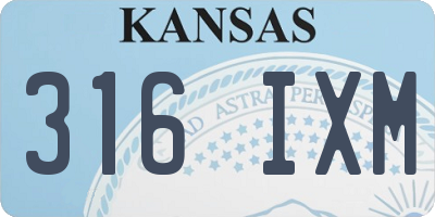 KS license plate 316IXM