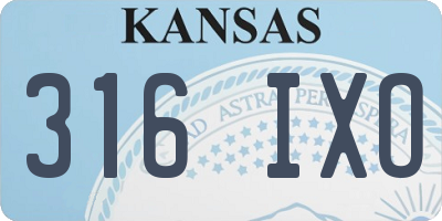KS license plate 316IXO