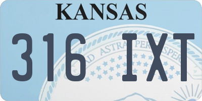 KS license plate 316IXT