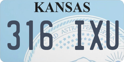 KS license plate 316IXU