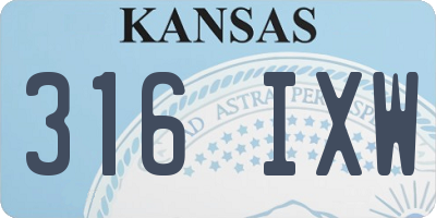 KS license plate 316IXW