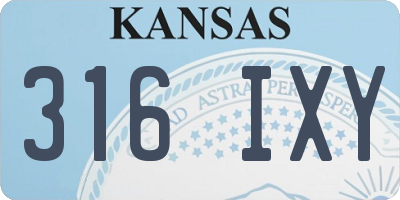 KS license plate 316IXY