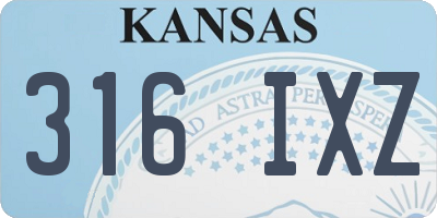 KS license plate 316IXZ