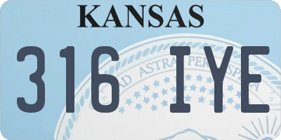 KS license plate 316IYE