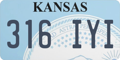 KS license plate 316IYI