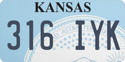 KS license plate 316IYK