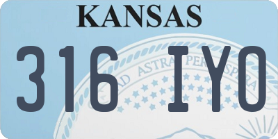 KS license plate 316IYO