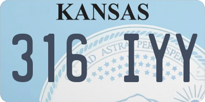 KS license plate 316IYY