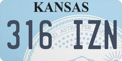 KS license plate 316IZN