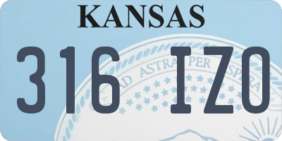 KS license plate 316IZO